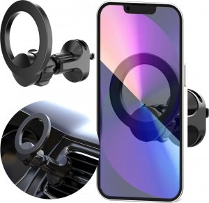 Alogy Uchwyt samochodowy uniwersalny Alogy Air Vent Car magnetyczny do MagSafe do iPhone 14 13 12 do kratki czarny 16