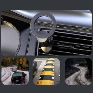 Alogy Uchwyt samochodowy uniwersalny Alogy Air Vent Car magnetyczny do MagSafe do iPhone 14 13 12 do kratki czarny 8