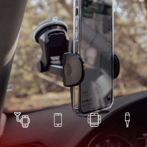 Alogy Uchwyt samochodowy 2w1 Alogy do telefonu 6.5" grawitacyjny na szybę, deskę rozdzielczą, kratkę Easy One Touch + Organizer 15