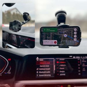 Alogy Uchwyt samochodowy 2w1 Alogy do telefonu 6.5" grawitacyjny na szybę, deskę rozdzielczą, kratkę Easy One Touch + Organizer 2