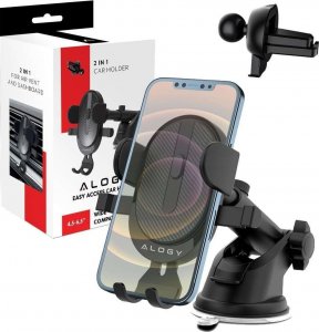 Alogy Uchwyt samochodowy 2w1 Alogy do telefonu 6.5" grawitacyjny na szybę, deskę rozdzielczą, kratkę Easy One Touch + Organizer 11