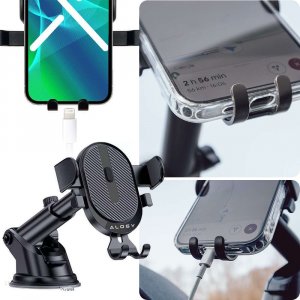 Alogy Uchwyt samochodowy 2w1 Alogy do telefonu 6.5" grawitacyjny na szybę, deskę rozdzielczą, kratkę Easy One Touch + Organizer 13