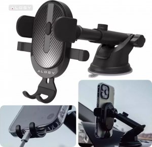 Alogy Uchwyt samochodowy 2w1 Alogy do telefonu 6.5" grawitacyjny na szybę, deskę rozdzielczą, kratkę Easy One Touch + Organizer 17