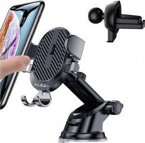 Alogy Uchwyt samochodowy 2w1 Alogy do telefonu 6.5" grawitacyjny na szybę, deskę rozdzielczą, kratkę Easy One Touch + Organizer 4