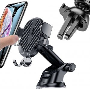 Alogy Uchwyt samochodowy 2w1 Alogy do telefonu 6.5" grawitacyjny na szybę, deskę rozdzielczą, kratkę Easy One Touch + Organizer 5