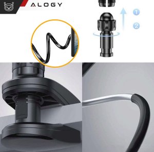 Alogy Alogy Uchwyt giętki na telefon Flexible Arm Phone Holder do biurka blatu elastyczne ramię Czarny 4