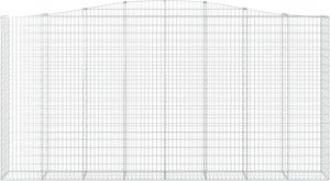 vidaXL Kosze gabionowe, 5 szt, 400x50x200/220 cm, galwanizowane żelazo 4