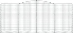 vidaXL Kosze gabionowe, 6 szt, 400x50x160/180 cm, galwanizowane żelazo 4