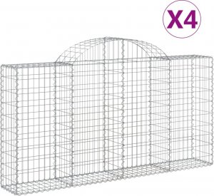 vidaXL Kosze gabionowe, 4 szt, 200x30x100/120 cm, galwanizowane żelazo 2