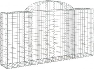 vidaXL Kosze gabionowe, 4 szt, 200x30x100/120 cm, galwanizowane żelazo 3