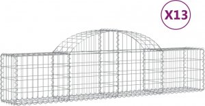 vidaXL vidaXL Kosze gabionowe, 13 szt, 200x30x40/60 cm, galwanizowane żelazo 2