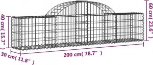 vidaXL vidaXL Kosze gabionowe, 13 szt, 200x30x40/60 cm, galwanizowane żelazo 6
