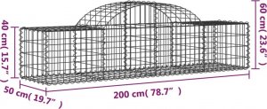 vidaXL vidaXL Kosze gabionowe, 20 szt, 200x50x40/60 cm, galwanizowane żelazo 6