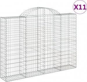 vidaXL Kosze gabionowe, 11 szt, 200x30x140/160cm, galwanizowane żelazo 2