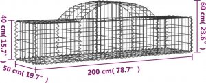 vidaXL vidaXL Kosze gabionowe, 18 szt, 200x50x40/60 cm, galwanizowane żelazo 6