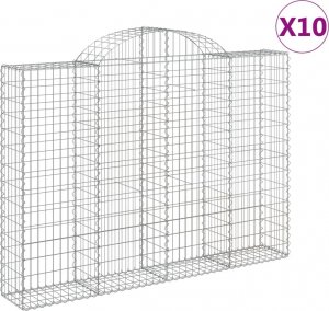 vidaXL Kosze gabionowe, 10 szt, 200x30x140/160cm, galwanizowane żelazo 2
