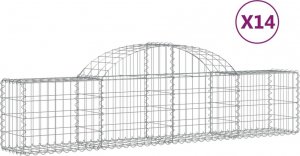 vidaXL vidaXL Kosze gabionowe, 14 szt, 200x30x40/60 cm, galwanizowane żelazo 2