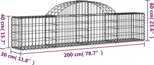 vidaXL vidaXL Kosze gabionowe, 14 szt, 200x30x40/60 cm, galwanizowane żelazo 6