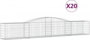 vidaXL Kosze gabionowe, 20 szt, 400x50x60/80 cm, galwanizowane żelazo 2