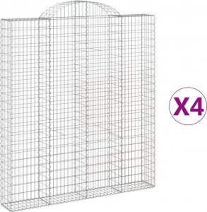 vidaXL vidaXL Kosze gabionowe, 4 szt, 200x30x220/240 cm, galwanizowane żelazo 2