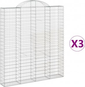 vidaXL vidaXL Kosze gabionowe, 3 szt, 200x30x220/240 cm, galwanizowane żelazo 2