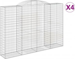 vidaXL vidaXL Kosze gabionowe, 4 szt, 300x50x200/220 cm, galwanizowane żelazo 2