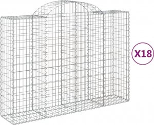 vidaXL vidaXL Kosze gabionowe, 18 szt, 200x50x140/160cm, galwanizowane żelazo 2