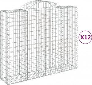 vidaXL vidaXL Kosze gabionowe, 12 szt, 200x50x160/180cm, galwanizowane żelazo 2