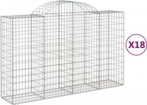 vidaXL vidaXL Kosze gabionowe, 18 szt, 200x50x120/140cm, galwanizowane żelazo 2