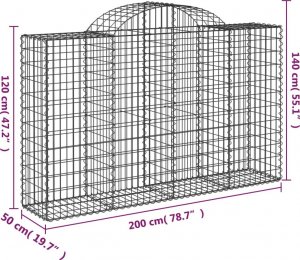 vidaXL vidaXL Kosze gabionowe, 18 szt, 200x50x120/140cm, galwanizowane żelazo 6