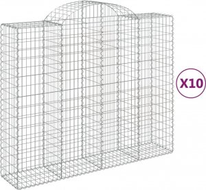 vidaXL vidaXL Kosze gabionowe, 10 szt, 200x50x160/180cm, galwanizowane żelazo 2