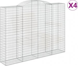 vidaXL Kosze gabionowe, 4 szt, 300x50x220/240 cm, galwanizowane żelazo 2