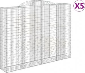 vidaXL vidaXL Kosze gabionowe, 5 szt, 300x50x220/240 cm, galwanizowane żelazo 2