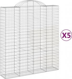vidaXL vidaXL Kosze gabionowe, 5 szt, 200x50x220/240 cm, galwanizowane żelazo 2