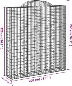 vidaXL vidaXL Kosze gabionowe, 5 szt, 200x50x220/240 cm, galwanizowane żelazo 6