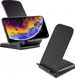 Ładowarka 4kom.pl Ładowarka indukcyjna Podstawka z ładowaniem bezprzewodowym Qi Wireless Charger 15W do telefonu Czarna 2
