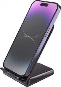 Ładowarka 4kom.pl Ładowarka indukcyjna Podstawka z ładowaniem bezprzewodowym Qi Wireless Charger 15W do telefonu Czarna 3