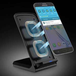 Ładowarka 4kom.pl Ładowarka indukcyjna Podstawka z ładowaniem bezprzewodowym Qi Wireless Charger 15W do telefonu Czarna 4