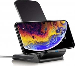 Ładowarka 4kom.pl Ładowarka indukcyjna Podstawka z ładowaniem bezprzewodowym Qi Wireless Charger 15W do telefonu Czarna 5