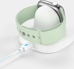 4kom.pl Ładowarka indukcyjna do Apple Watch Podstawka z ładowaniem bezprzewodowym Qi Wireless Charger Biała 4