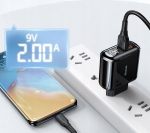 Ładowarka Mcdodo ŁADOWARKA SIECIOWA, SZYBKA, QC, 18W, 2X USB LCD, MCDODO 3