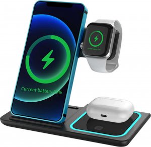 Ładowarka Alogy Ładowarka bezprzewodowa indukcyjna QI 15W 3w1 składana Stacja dokująca Alogy Charger do Apple iPhone / Watch / AirPods 1