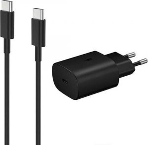 Ładowarka Vega ŁADOWARKA SIECIOWA USB-C DO SAMSUNG EP-TA800 3A SUPER FAST CHARGING 3000mA TYP-C PD 25W + KABEL USB 3.0 TYP-C DO TYP-C 3A PD USB-C CZARNA> 1