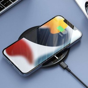 Ładowarka 4kom.pl Ładowarka indukcyjna Qi szybka bezprzewodowa Uniwersalna Fast Charge 15W Czarna 3