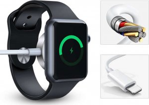 Ładowarka 4kom.pl Ładowarka indukcyjna Kabel 150cm UltraBoost 2w1 Magnetic & Lightning do Apple Watch iPhone iPad White 3