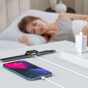 Ładowarka 4kom.pl Ładowarka indukcyjna Kabel 150cm UltraBoost 2w1 Magnetic & Lightning do Apple Watch iPhone iPad White 7