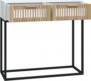 vidaXL Stolik konsolowy, biały, 80x30x75 cm 5