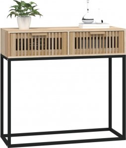 vidaXL Stolik konsolowy, 80x30x75 cm, materiał drewnopochodny i żelazo 3