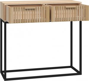 vidaXL Stolik konsolowy, 80x30x75 cm, materiał drewnopochodny i żelazo 5