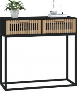vidaXL Stolik konsolowy, czarny, 80x30x75 cm 3